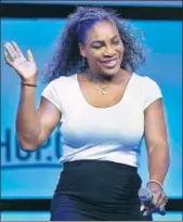  ?? AP ?? Serena Williams walks on stage before speaking at a conference in Las Vegas on Friday.