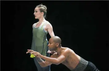  ?? Christophe­r Duggan/Jacob’s Pillow Dance ?? Kyle Abraham with former New York City Ballet principal Wendy Whelan in “Restless Creature,” which debuted at Jacob's Pillow in 2013.