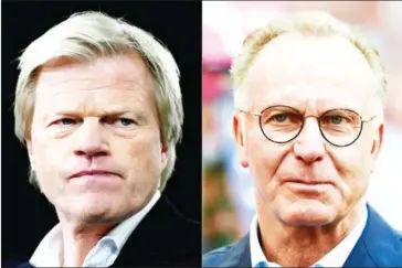  ?? AFP ?? Oliver Kahn (left), board member of Bayern Munich, and Bayern Munich CEO Karl-Heinz Rummenigge.