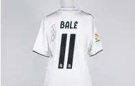  ??  ?? Real Madrid football shirt donated by Gareth Bale