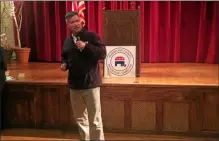  ?? NICHOLAS BUONANNO - MEDIANEWS GROUP FILE ?? Former Congressma­n Chris Gibson from the 19th District speaks during an event in Rensselaer County.