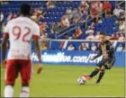  ?? MICHAEL REEVES — FOR DIGITAL FIRST MEDIA ?? The Union’s Adam Najem, seen in the Open Cup tie with the New York Red Bulls last month, earned his first MLS start Saturday night in Columbus, but the Union generated little danger in a 1-0 loss.