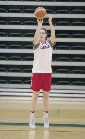  ?? GREG SOUTHAM ?? Bridget Carleton works on her shot earlier this week during the Canadian national women’s team camp at the Saville Centre.