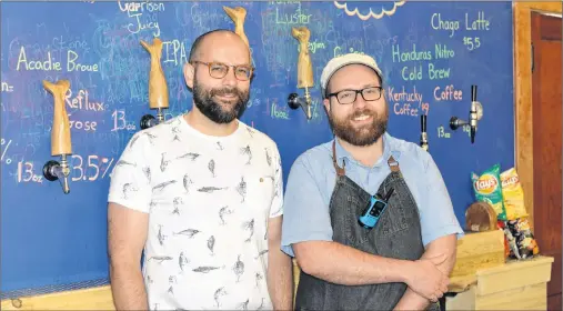  ?? 5&33&/$& .$&"$)&3/ 5)& (6"3%*"/ ?? Jeff Grandy, left, and his brother Peter, both from Charlottet­own, have converted a former church in Alma, N.B., to house a taproom, coffee roast and craft brewery, with plans to open in September.