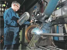  ??  ?? Peter Leister using a rotary welder to produce superbly neat factory-quality joints.