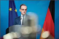  ??  ?? “We are standing at a crossroads today,” German Foreign Minister Heiko Maas said Monday in Berlin, adding that the nuclear deal’s fate will be determined in the coming weeks and months. (AP/dpa/Kay Nietfeld)