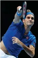  ?? ?? Fiery response: Federer sees off Thiem in London last night