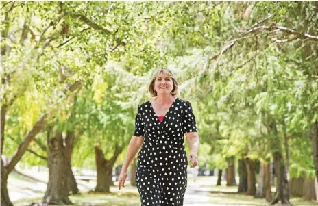  ?? Photo: Nev Madsen ?? WALKING FOR THE HEART: Sally Fischer from East Creek Community Centre runs a walking group for heart health.