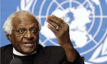  ?? ?? Desmond Tutu at a press conference in Geneva after Israel blocked his UN mission to Beit Hanun in 2006. Photograph: Salvatore Di Nolfi/ EPA