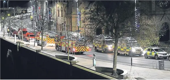  ??  ?? Emergency services in attendance at the incident on the banks of the River Tay, following reports of concerns for a 16-year-old girl.