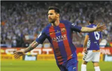  ?? Daniel Ochoa de Olza / Associated Press ?? Lionel Messi, an eight-time Spanish league champion with Barcelona, is staying with the club until at least 2021.