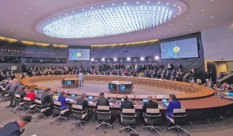  ?? ?? La reunión de los miembros de la OTAN en Bruselas, en ocasión de la recordació­n de los 75 años de creación de la alianza militar.