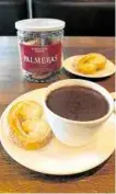  ??  ?? Wobbly Pan’s “palmeras” with hot chocolate