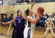  ?? COURTESY JOHN CARROLL UNIVERSITY ?? Mentor graduate Nicole Heffington, shown against Bluffton, paces John Carroll with 14.8 points, 8.3 rebounds and 34.5 minutes played.