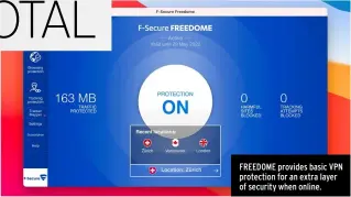  ??  ?? FREEDOME provides basic VPN protection for an extra layer of security when online.