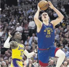  ?? //AFP ?? Jokic lideró el primer triunfo de la final del Oeste ante los Lakers