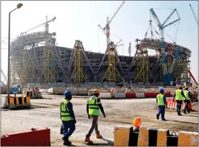  ??  ?? CorrUPtIon ClaIms: A stadium being built in Qatar for the 2022 World Cup