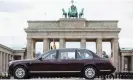  ?? Photograph: Ronny Hartmann/ AFP/Getty Images ?? King Charles and Camilla, the Queen Consort, in a state limousine after a welcome ceremony at Brandenbur­g Gate in Berlin on 29 March.