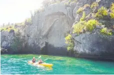  ?? ?? The Ngatoroira­ngi Mine Bay Ma¯ ori Rock Carvings.