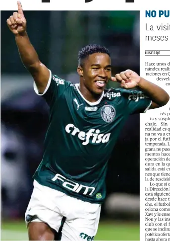  ?? GETTY IMAGES ?? Endrick (16), en un partido con el Palmeiras.