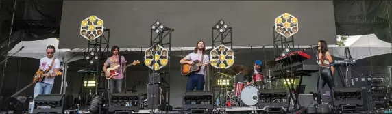  ?? PHOTO BY PAUL R. GIUNTA — INVISION/AP ?? Mt. Joy performing at Shaky Knees in Atlanta last year