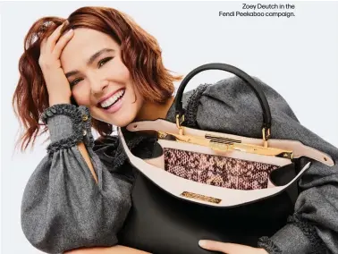  ??  ?? Zoey Deutch in the Fendi Peekaboo campaign.