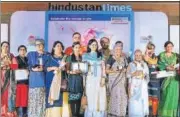  ?? HT ?? The winners of different categories pose with Uttar Pradesh’s health minister Siddharth Nath Singh after the award ceremony in Lucknow on Sunday.