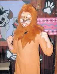  ??  ?? Lion’s tale
Cameron Scott in costume