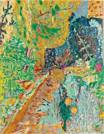  ?? Pierre Bonnard: The Colour of Memory ?? Pierre Bonnard (1867–1947). The Garden (Le Jardin) 1936, Oil paint on canvas, 1270 x 1000mm.
Musée d'Art moderne de la Ville de Paris/ Roger-Viollet