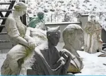  ?? — AFP ?? LVIV: This photograph taken on January 19, 2024, shows Soviet-era statues at the Territory of Terror Memorial Museum in the western Ukrainian city of Lviv, amid the Russian invasion of Ukraine.