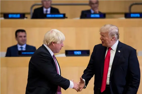  ??  ?? The former foreign secretary with Donald Trump in New York in 2017 (Getty)