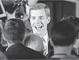  ?? GENE J. PUSKAR/AP ?? Conor Lamb, the Democratic candidate, declared victory in a special election Tuesday in Pennsylvan­ia’s 18th congressio­nal district.