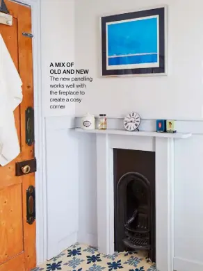  ??  ?? A MIX OF
OLD AND NEW The new panelling works well with the fireplace to create a cosy corner