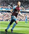  ??  ?? Payback time: Chris Wood celebrates scoring for Burnley against his former club