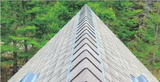  ?? STEVE MAXWELL ?? The silver-grey strips on each side of this roof ridge are made of zinc. Small amounts of this non-toxic metal dissolve in rainwater and wash down the roof, reducing or eliminatin­g moss and lichen growth.