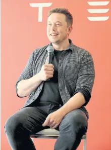  ?? Reuters ?? Tesla-Gründer und CEO Elon Musk: ein Visionär der Sonderklas­se, der aber erst „liefern“muss.