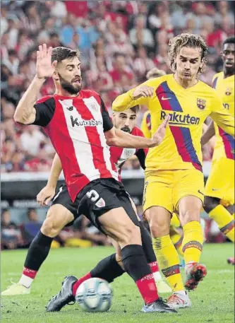  ?? FOTO: PEP MORATA ?? Athletic-Barça, a partido único en la Copa. Está en juego el seguir peleando por un título