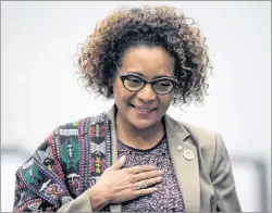  ?? CP FILE PHOTO ?? Secretary General of La Francophon­ie and former governor general of Canada Michaelle Jean walks to the podium to address a youth as peace builders working session at the 2017 United Nations Peacekeepi­ng Defence Ministeria­l conference in Vancouver, B.C.