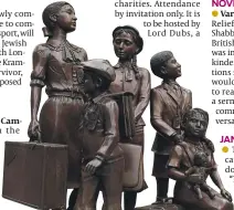  ?? PHOTO: GETTY IMAGES ?? New arrivals: the kindertran­sport statue in Liverpool Street station