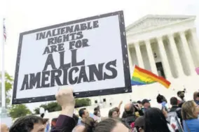  ??  ?? In this October 8, 2019, file photo, protesters gather outside the Supreme Court in Washington.