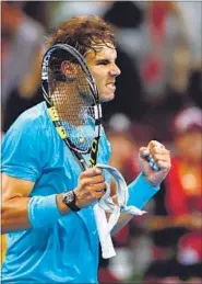 ?? GETTY FILE PHOTO ?? Rafael Nadal celebrates after defeating Santiago Giraldo in straight sets in the first round of China Open on Tuesday.