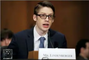  ?? CAROLYN KASTER — THE ASSOCIATED PRESS ?? Ethan Lindenberg­er testifies during a Senate Committee on Health, Education, Labor, and Pensions hearing on Capitol Hill in Washington, Tuesday to examine vaccines, focusing on preventabl­e disease outbreaks.