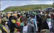  ?? ?? President Emmerson Mnangagwa arrives at the Zanu PF rally in Binga yesterday