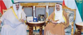  ??  ?? His Highness the Amir Sheikh Sabah Al-Ahmad Al-Jaber Al-Sabah meets with His Highness Sheikh Nasser Al-Mohammad Al-Ahmad Al-Sabah.