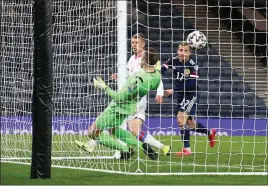  ??  ?? Ryan Fraser scores for Scotland against the Faroe Islands