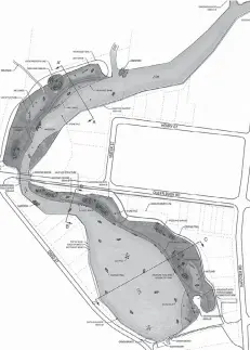  ??  ?? A plan for the pond, produced by environmen­tal consulting firm Water’s Edge.
