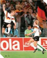  ?? ?? El alemán fue autor del gol decisivo en la final del Mundial de 1990 en contra de Argentina.