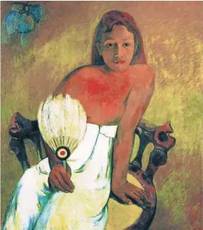  ??  ?? Paul Gaugin’s “Girl With a Fan” inspired Nicholas Christophe­r’s story. MUSEUM FOLKWANG, ESSEN, GERMANY THE WALTER H. AND LEONORE ANNENBERG COLLECTION