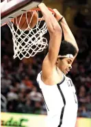  ?? Tony Dejak/The Associated Press ?? ■ Brooklyn Nets' Jarrett Allen dunks against the Cleveland Cavaliers during the first half of an NBA basketball game Tuesday in Cleveland.