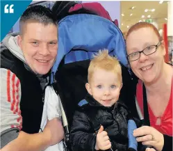  ??  ?? Family fun Dad John Price, Nathan Price and mum Catherine Seix are looking forward to quality time with the family